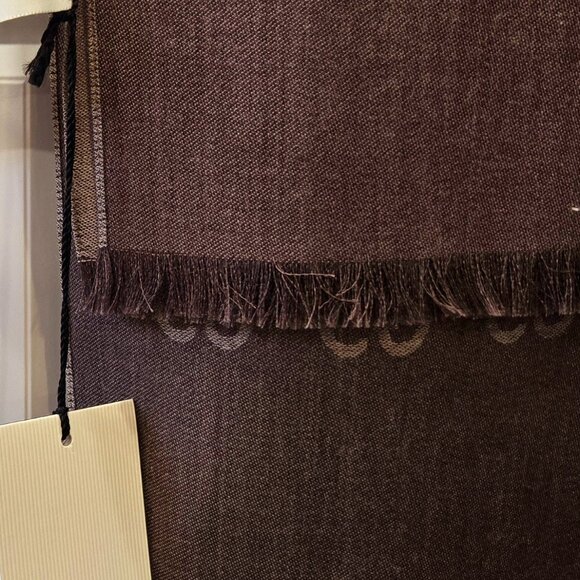 GUCCI GG Jacquard Wool/Silk Scarf - Brown - Picture 4 of 7
